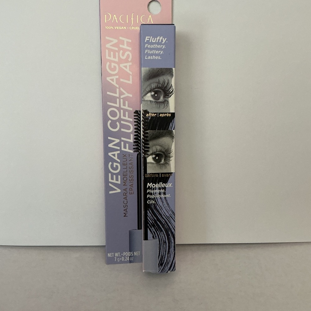 Pacifica Vegan Collagen Fluffy Lash Mascara Packaging in Pink and Lavender